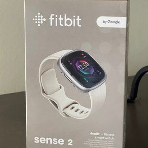 Fitbit Sense 2 Smartwatch - Platinum Aluminum with Lunar White Band